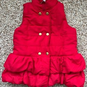 Girls Red Vest size 5 EUC Gold